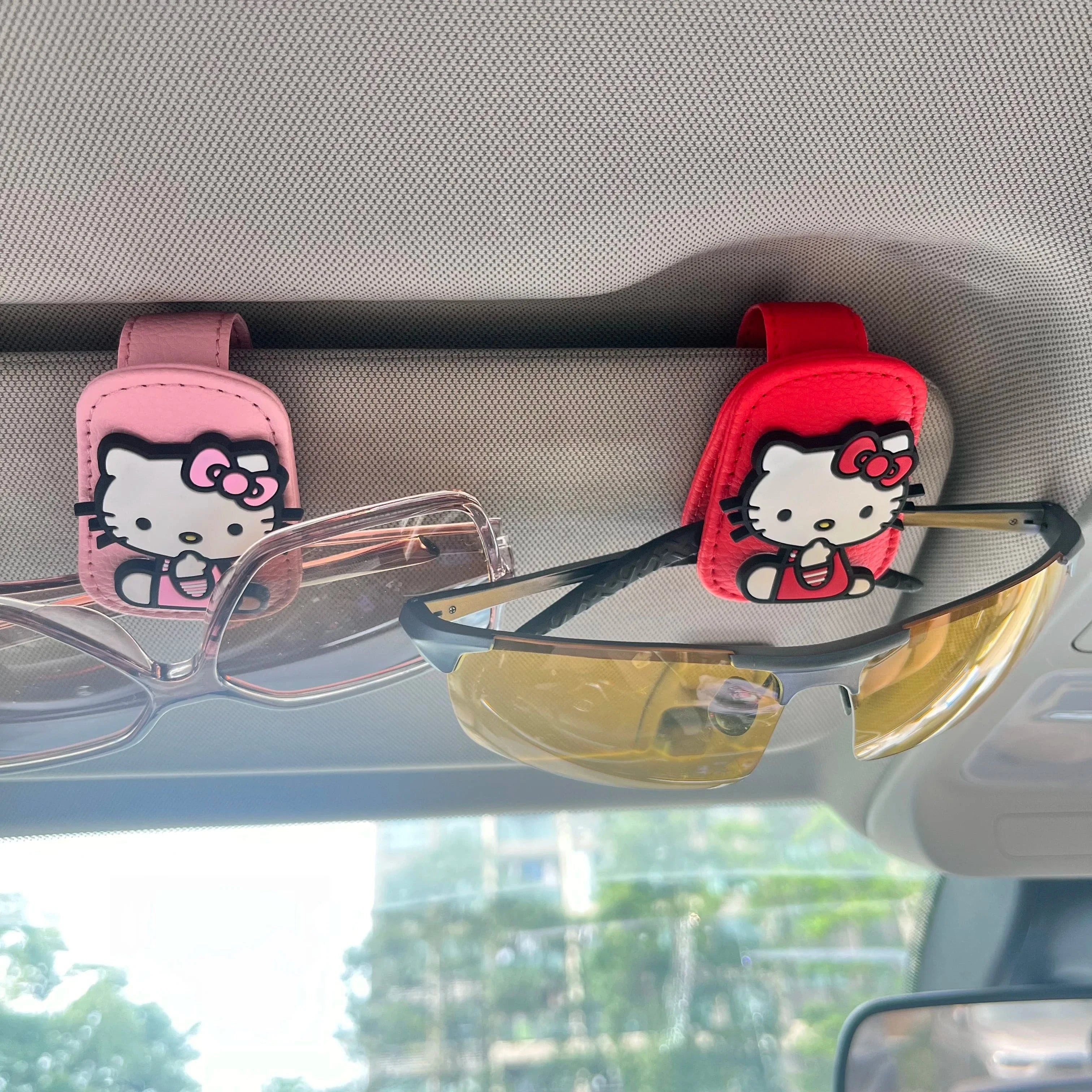 Clip on sun visor car  red red