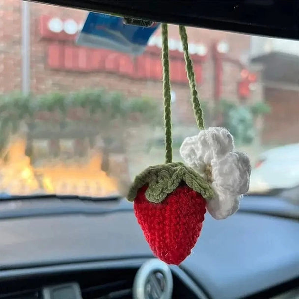 Crochet car accessories free patterns  red