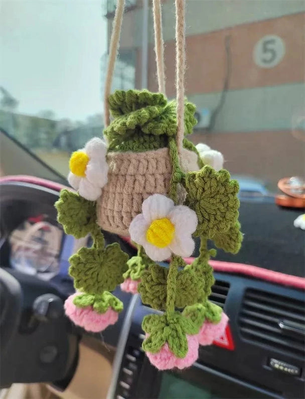 Crochet car accessories patterns  Pink-1