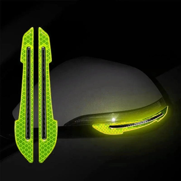Custom reflective stickers   2pcs green