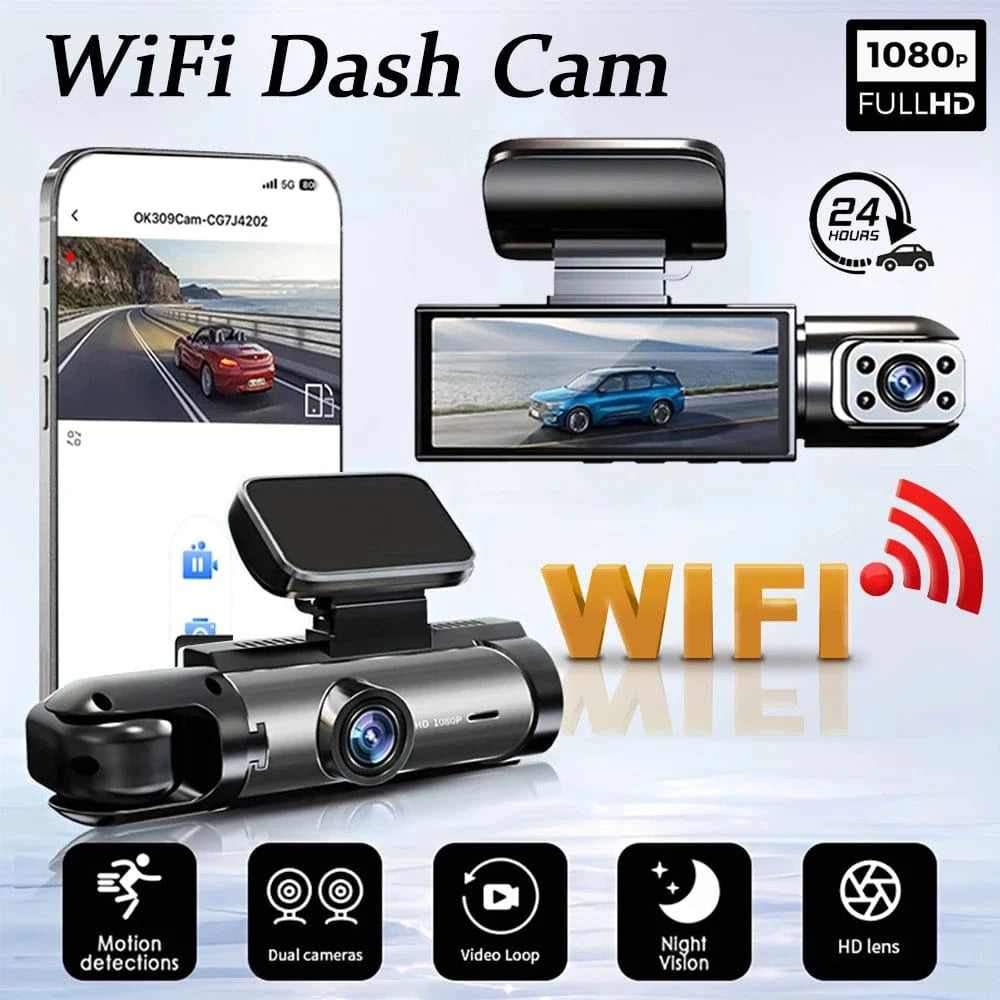 Dash cam dual camera WiFi  Dash Cam / With 64G SD Card