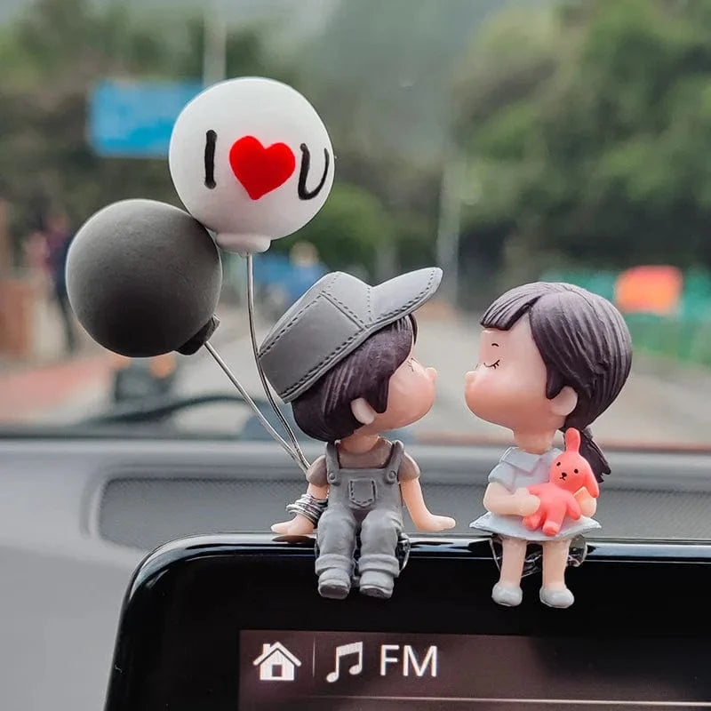dashboard car decorations​  Grey Ballon Couple