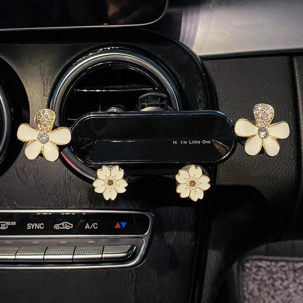 dashboard car mount phone holder​ white flower