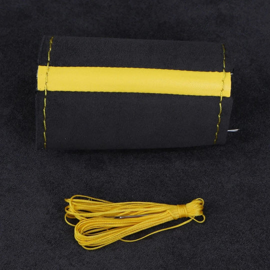 diy car steering wheel cover Yellow thread