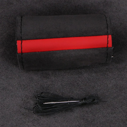 diy leather steering wheel cover  Black thread