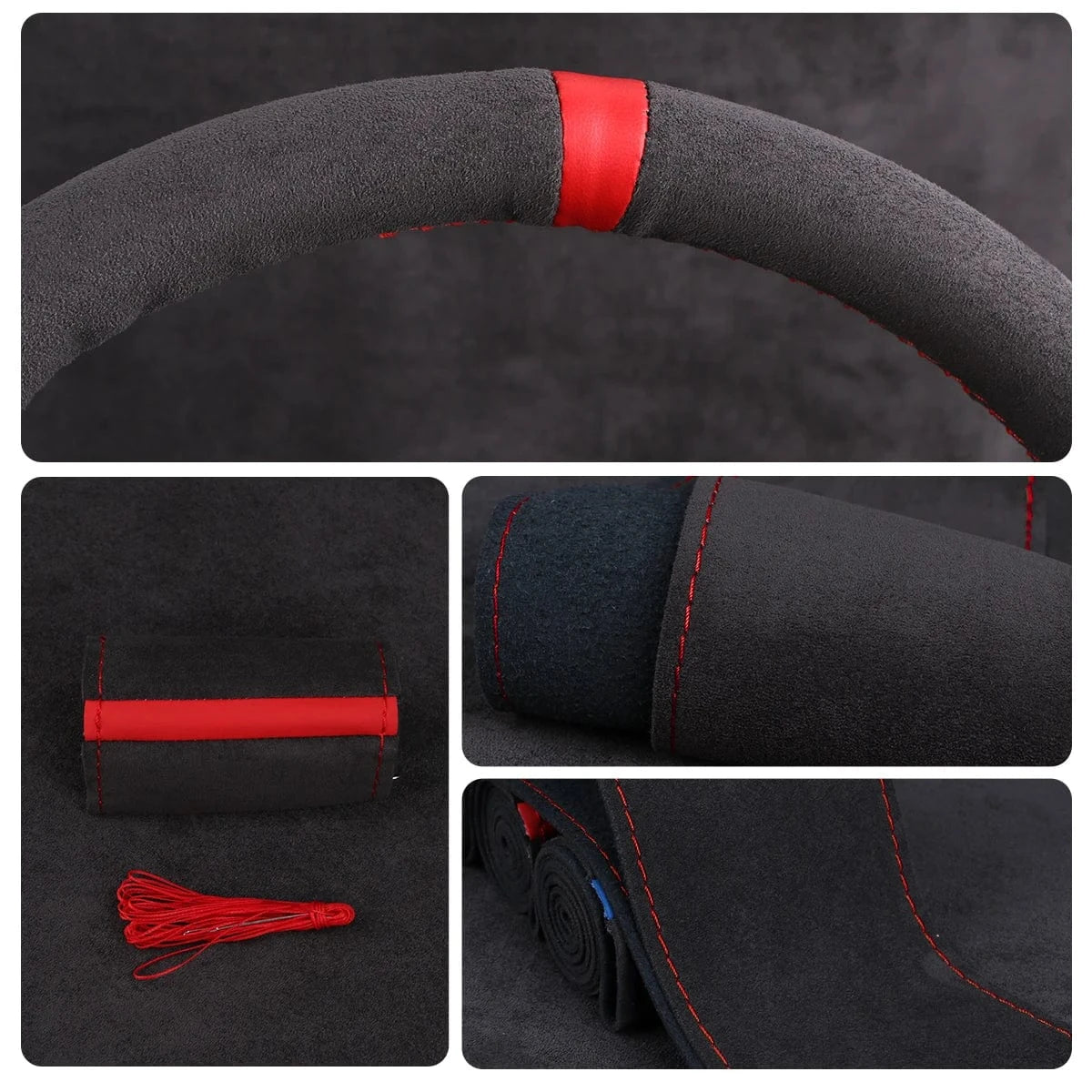 diy leather steering wheel cover  Black thread