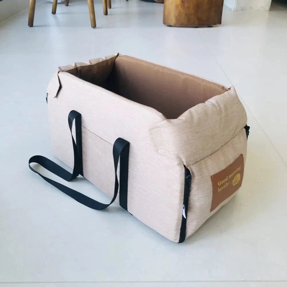 dog bed for car back seat khaki Large