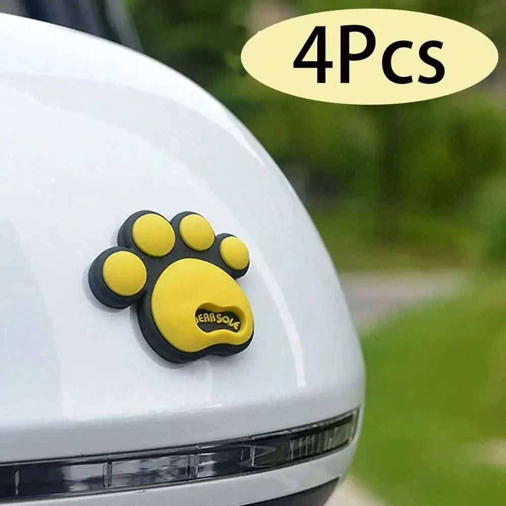 dog paw car stickers Yellow