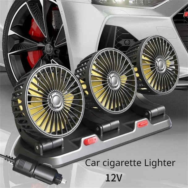Electric fan for car  3 Head 12V Car cigar