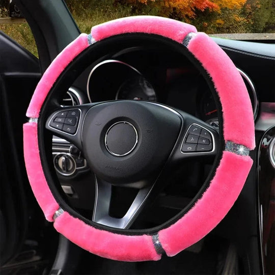 Fuzzy Steering wheel cover Pink pink