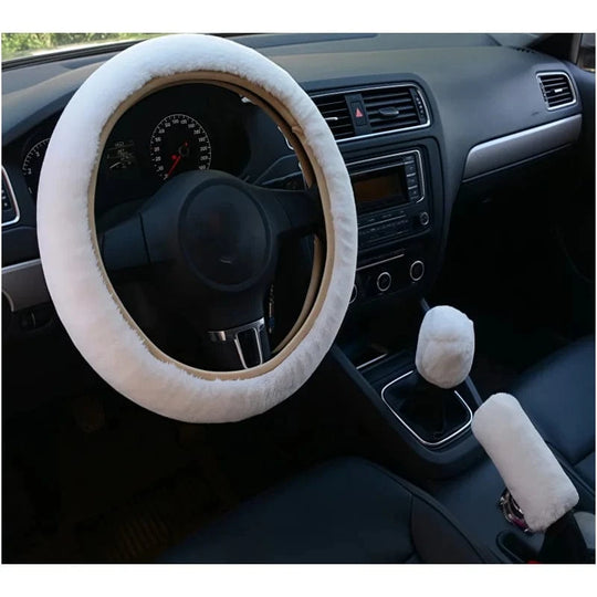 Heated steering wheel covers for cars B-white-3PCS