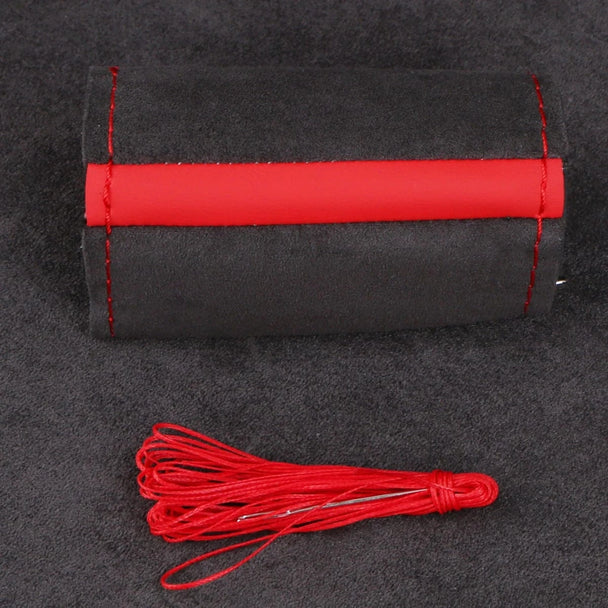Leather steering wheel covers for cars Red thread