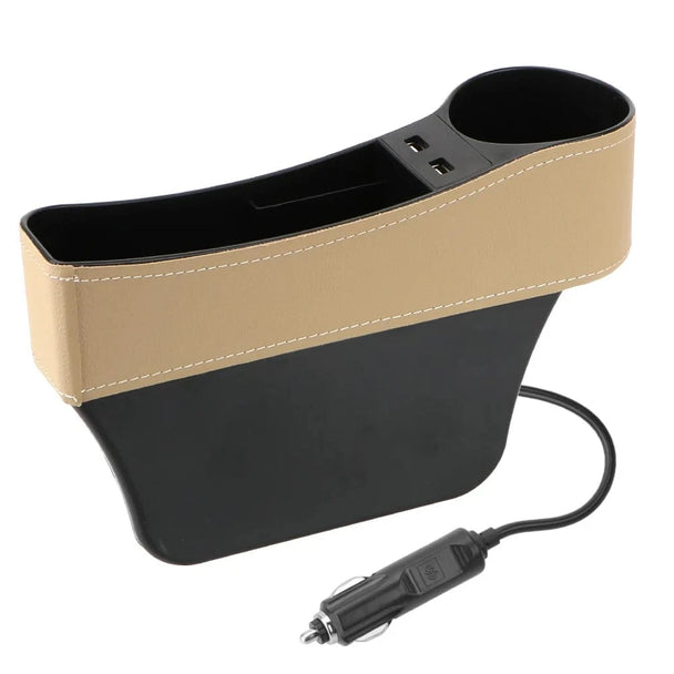Multifunction car seat organizer   Beige left