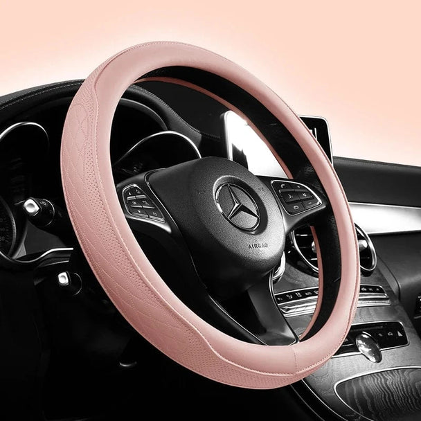 Napa  nappa leather steering wheel cover  Pink