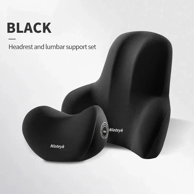 neck and lumbar support for car 1 black set