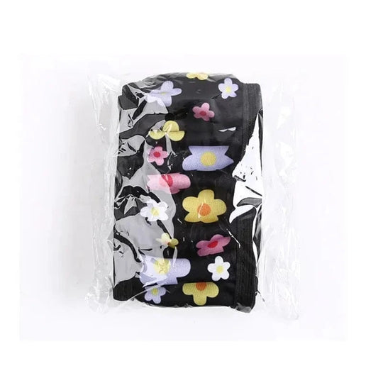 Pink and black steering wheel cover Colorful flowers