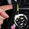 Pink and black steering wheel cover Colorful flowers