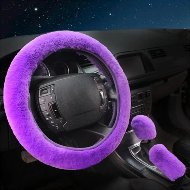 Purple fuzzy steering wheel cover  Purple