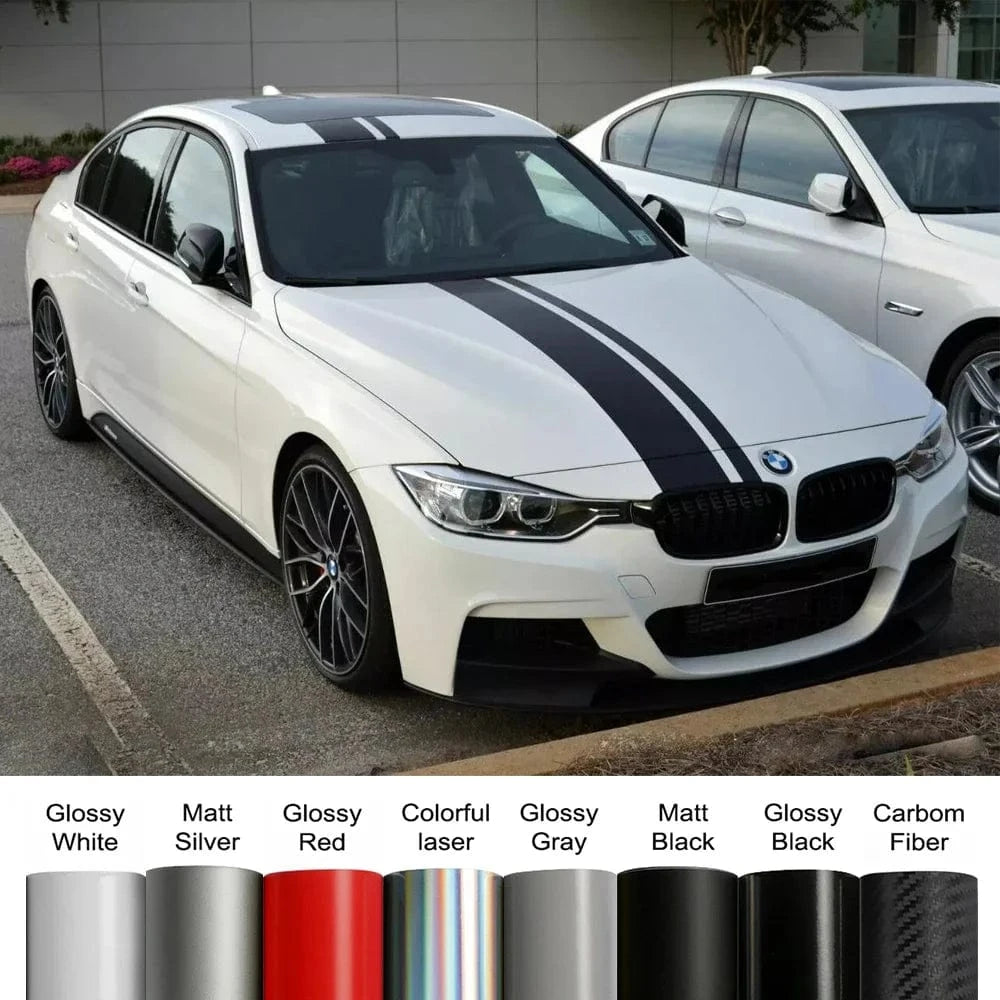 racing car stripes stickers  Glossy Gray / 400x16cm
