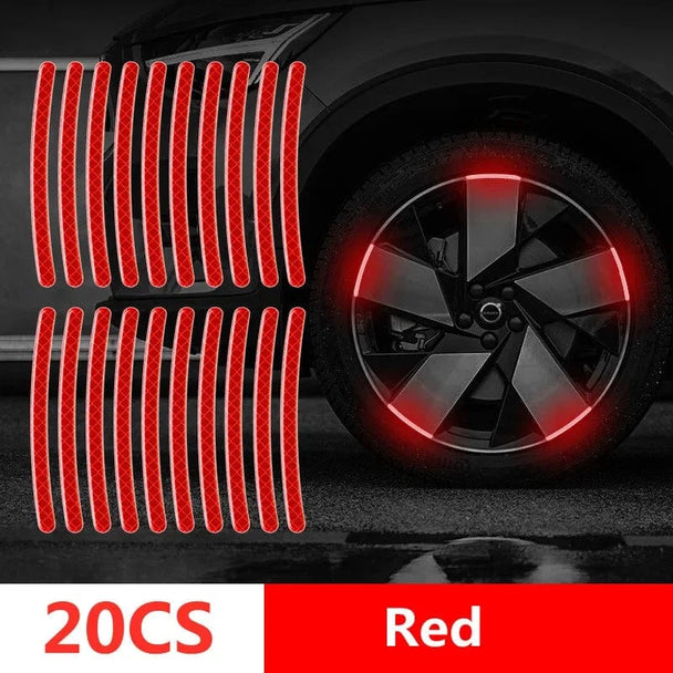 Reflective Car Sticker   20pcs red tyre