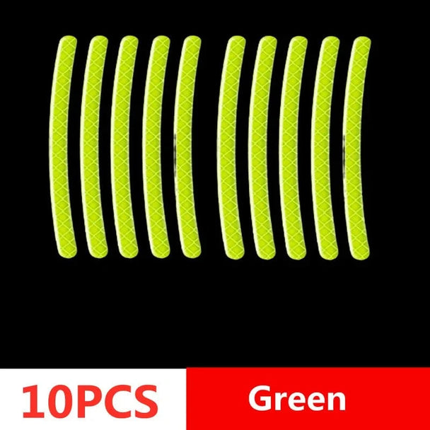 Reflective car stickers    10pcs green tyre