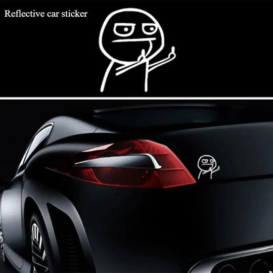 reflective sticker for car white Middle finger