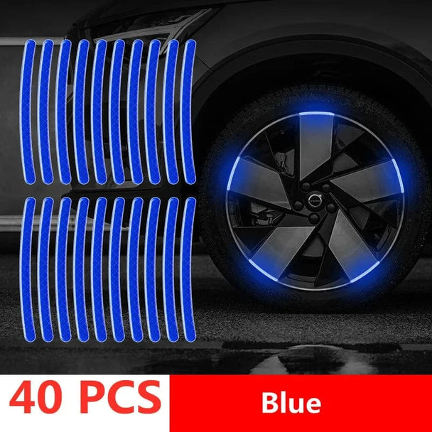 Reflective stickers for vehicles   40pcs blue tyre