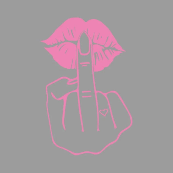 rude funny car stickers pink / L