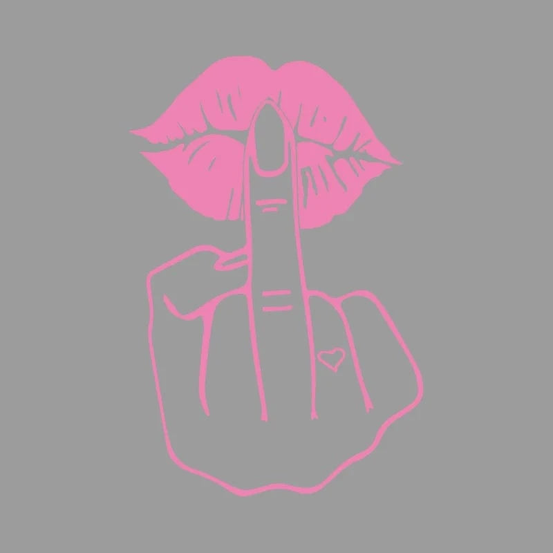 rude funny car stickers pink / L