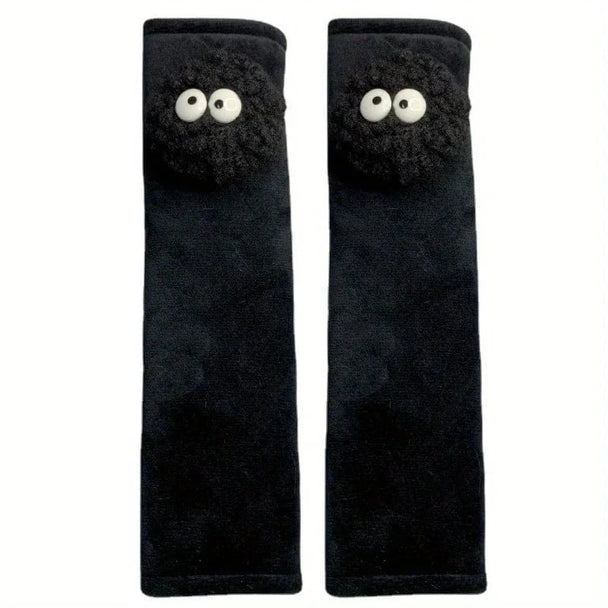 Seat belt shoulder pad 2pcs black