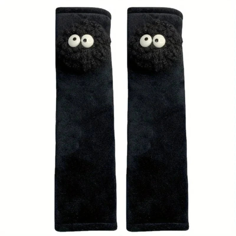 Seat belt shoulder pad 2pcs black
