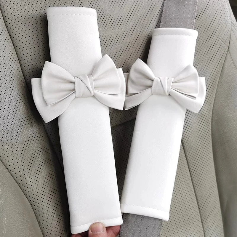 shoulder pads for car seat belts 2pcs white
