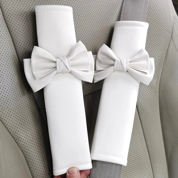shoulder pads for car seat belts 2pcs white