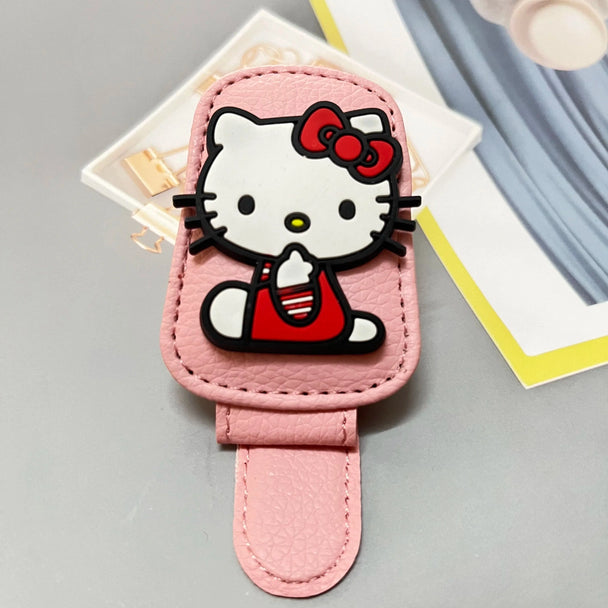 Sunglass clip for car visor  pink red